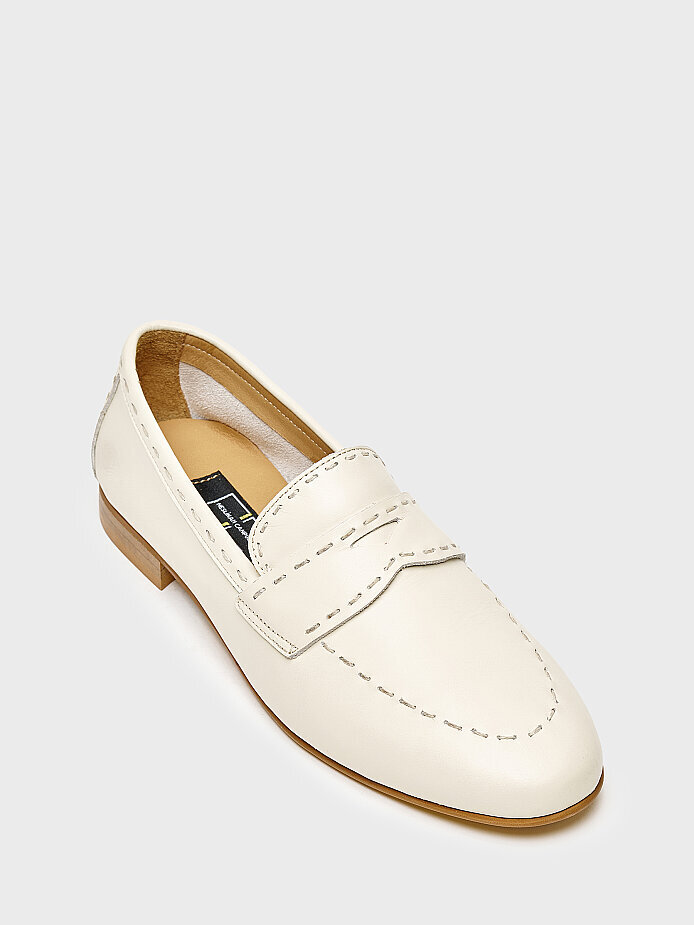 15277 KADIN LOAFER AYAKKABI KREM - (1)
