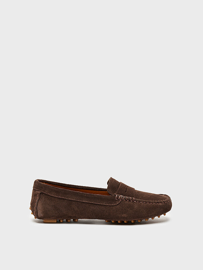 15278 KADIN LOAFER AYAKKABI KAHVE SÜET - 