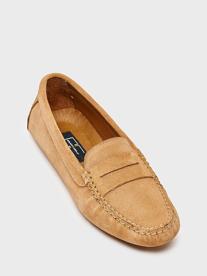 15278 KADIN LOAFER AYAKKABI PUDRA SÜET - (1)