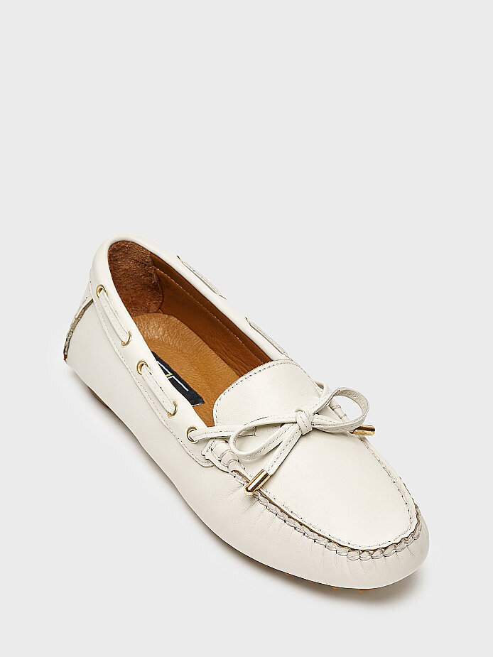 15279 KADIN LOAFER AYAKKABI KREM - (1)