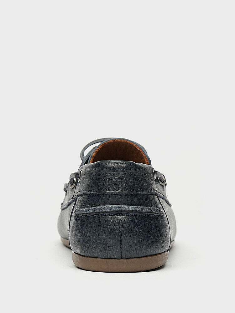 15282 KADIN LOAFER AYAKKABI LACİVERT DERİ - 4