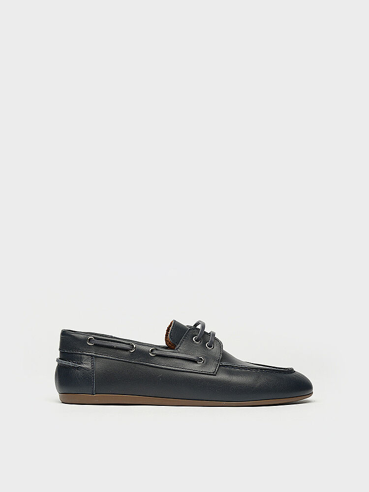 15282 KADIN LOAFER AYAKKABI LACİVERT DERİ - 1