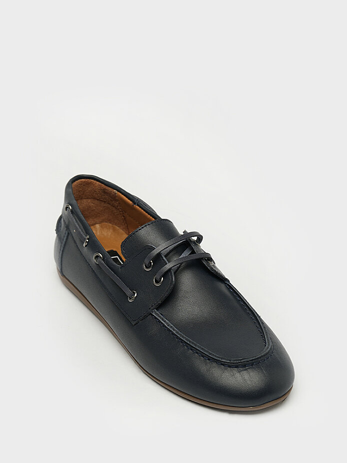 15282 KADIN LOAFER AYAKKABI LACİVERT DERİ - (1)