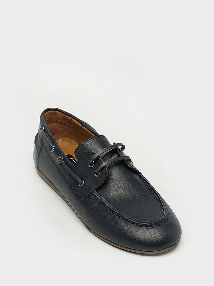 15282 KADIN LOAFER AYAKKABI LACİVERT DERİ - 2