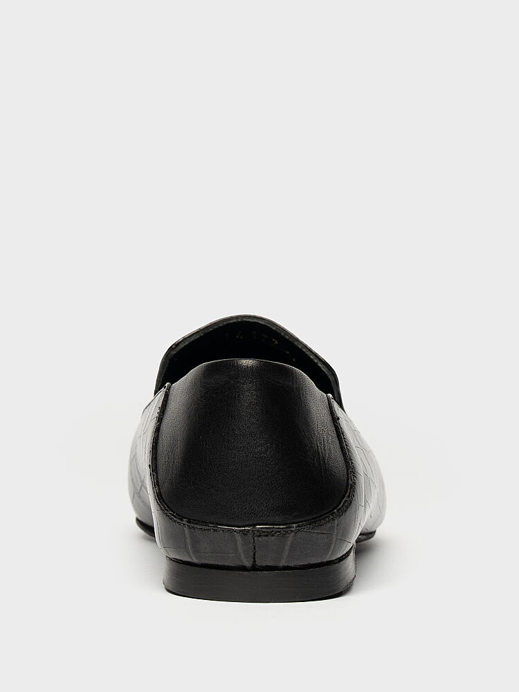 15283 KADIN LOAFER AYAKKABI SİYAH CROKO - 4