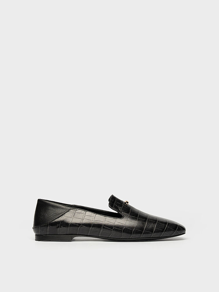 15283 KADIN LOAFER AYAKKABI SİYAH CROKO - 1