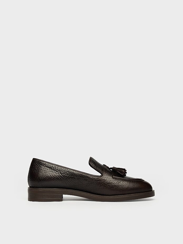 15284 KADIN LOAFER AYAKKABI KAHVE DERİ - 