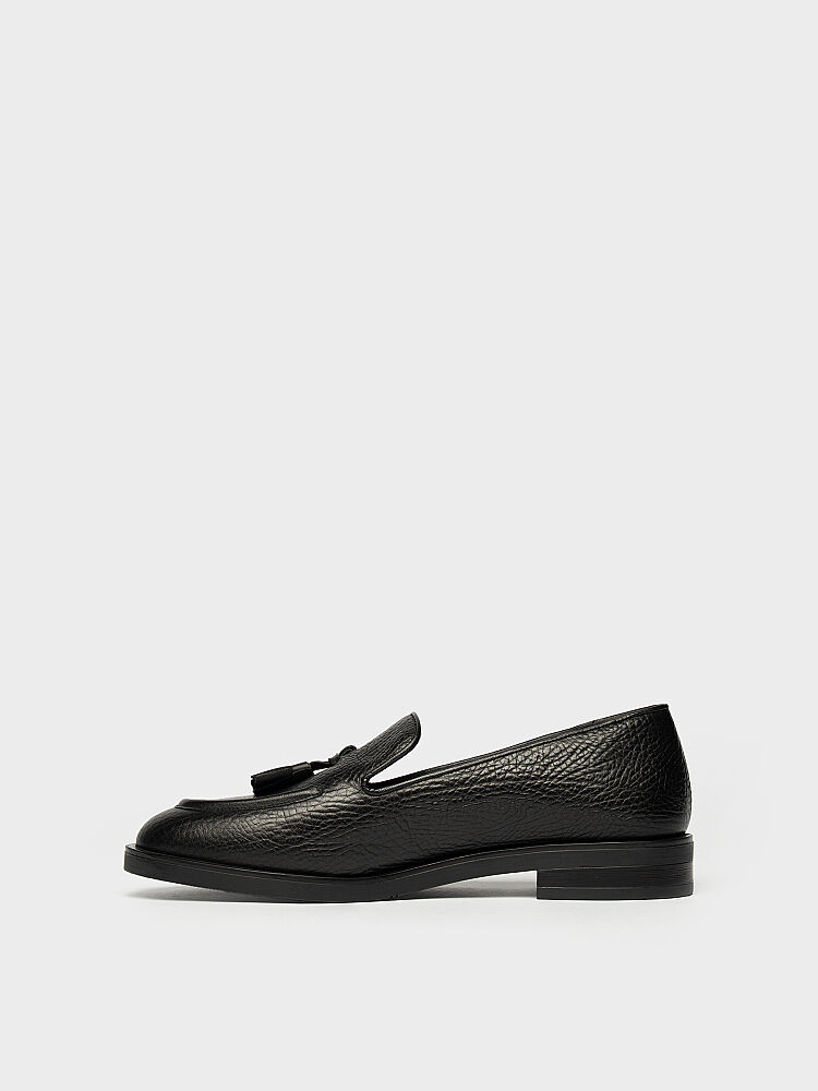 15284 KADIN LOAFER AYAKKABI SİYAH DERİ - 3