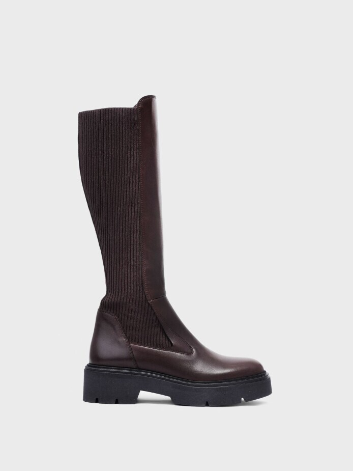 20486 KADIN ÇİZME KAHVE - 