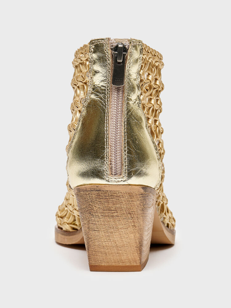 20622 KADIN TOPUKLU AYAKKABI ALTIN ÖRGÜ - 4