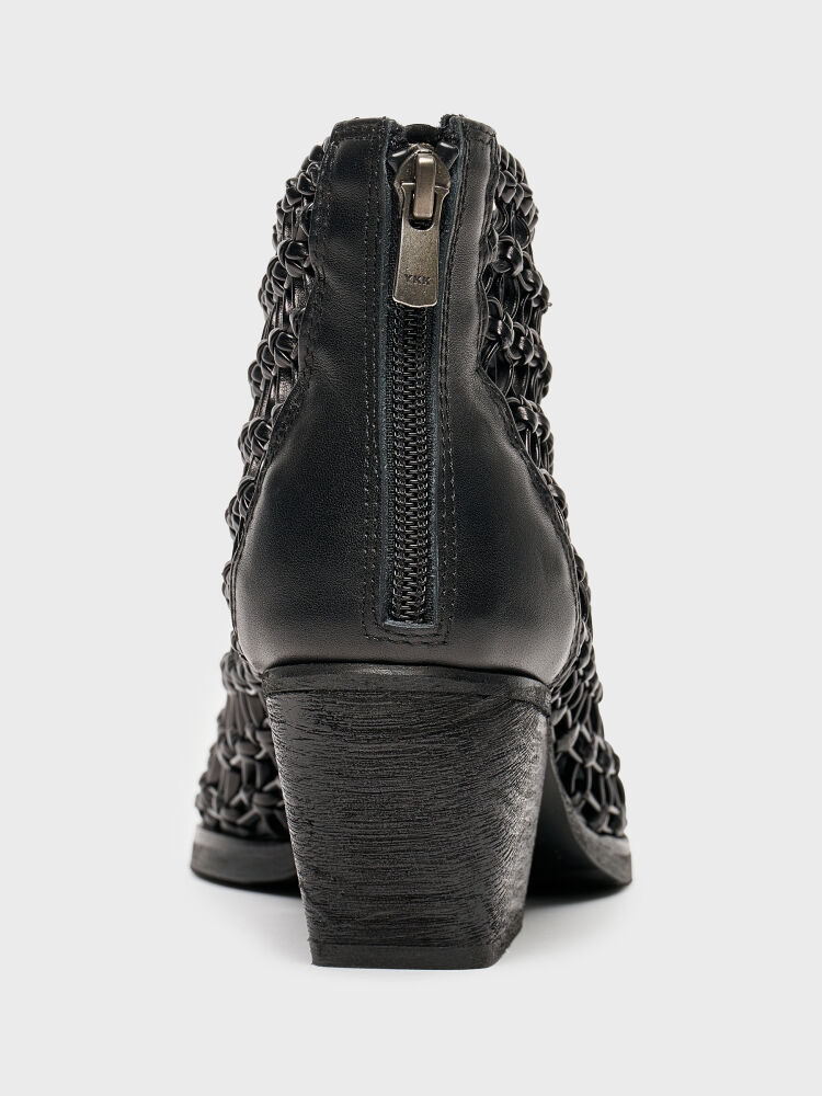 20622 KADIN TOPUKLU AYAKKABI SİYAH ÖRGÜ - 4