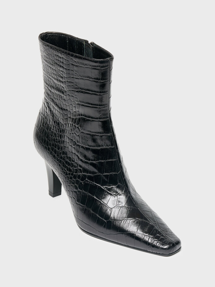 20624 KADIN BOT SİYAH KROKO - (1)