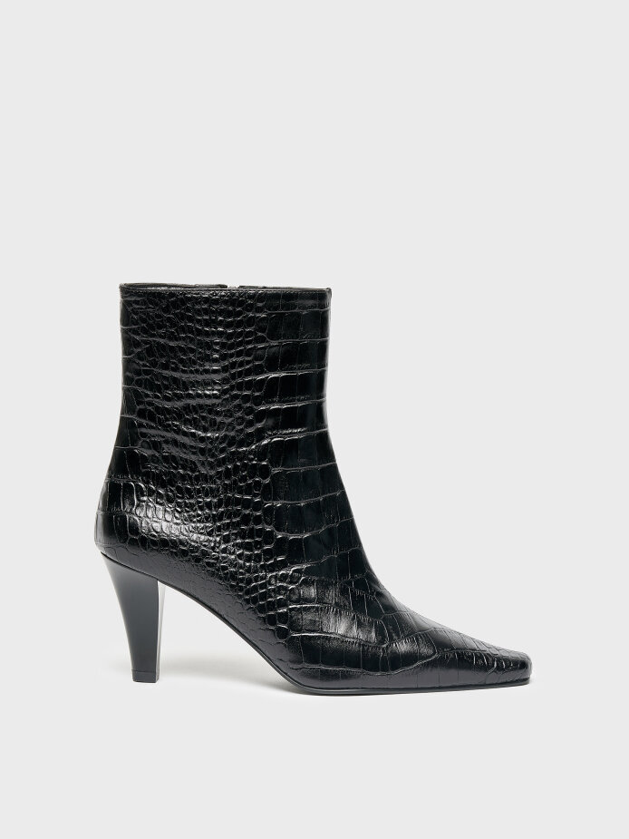 20624 KADIN BOT SİYAH KROKO - 