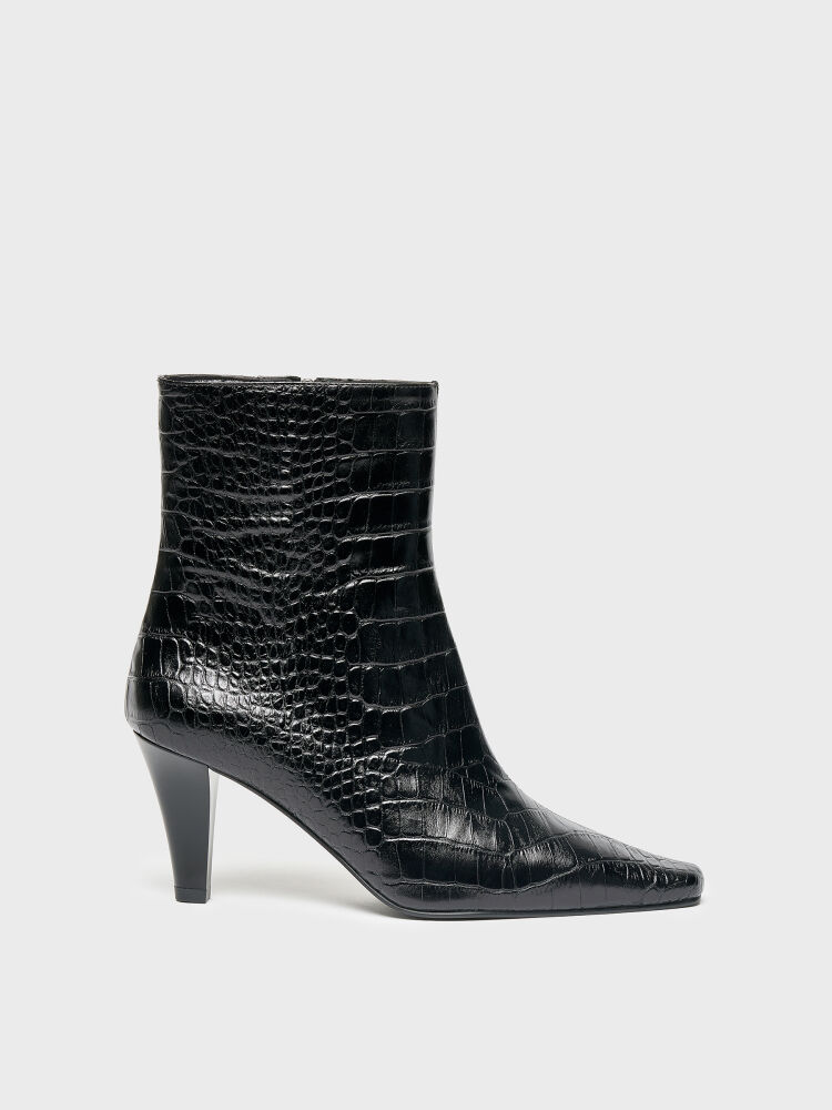 20624 KADIN BOT SİYAH KROKO - 1