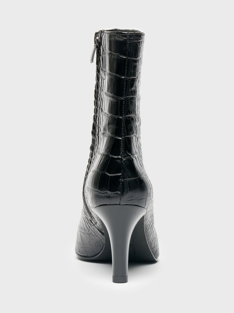 20624 KADIN BOT SİYAH KROKO - 4