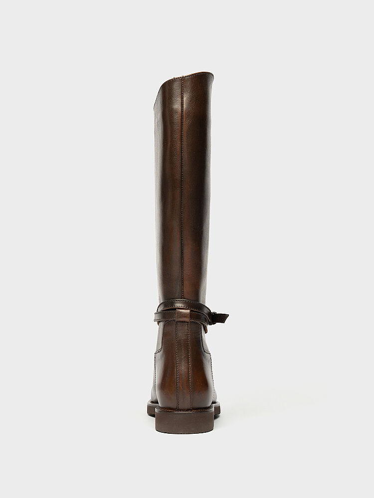 20652 KADIN ÇİZME KAHVE DERİ - 4