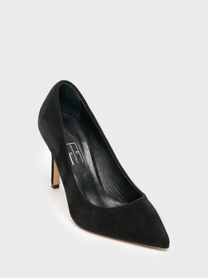 25128 KADIN STİLETTO AYAKKABI SİYAH SÜET - (1)