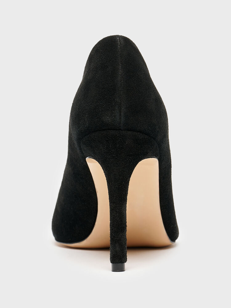 25128 KADIN STİLETTO AYAKKABI SİYAH SÜET - 4