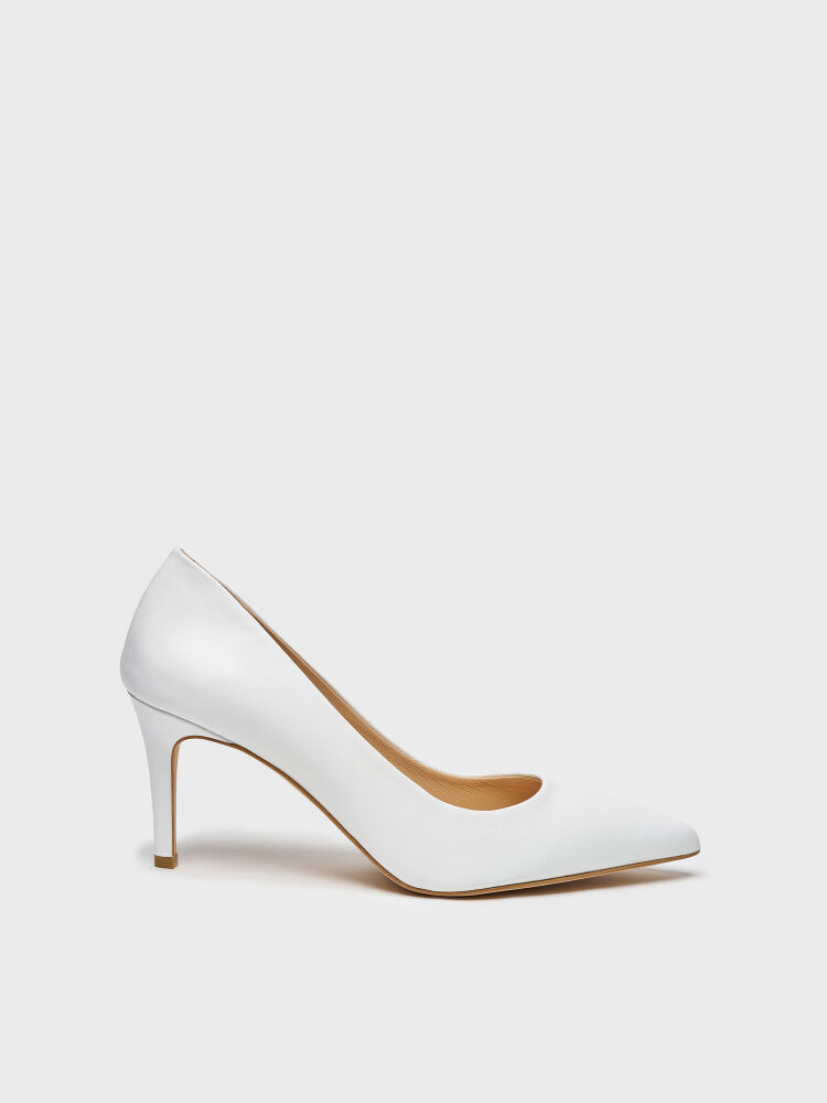 25136 KADIN STİLETTO AYAKKABI BEYAZ - 1