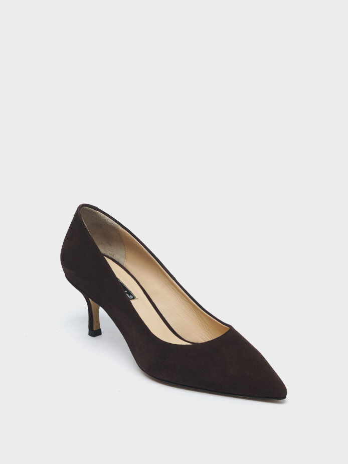 25137 KADIN AYAKKABI STİLETTO KAHVE SÜET - (1)