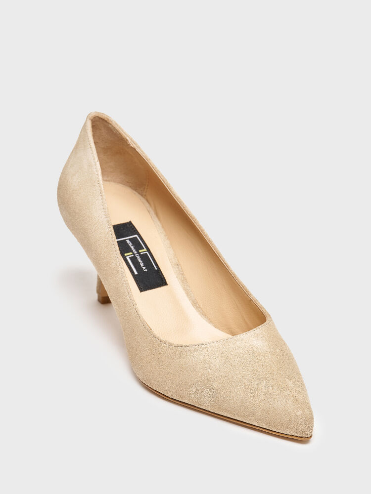 25145 KADIN STİLETTO AYAKKABI BEJ SÜET - 2