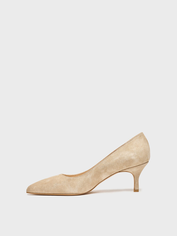 25145 KADIN STİLETTO AYAKKABI BEJ SÜET - 3