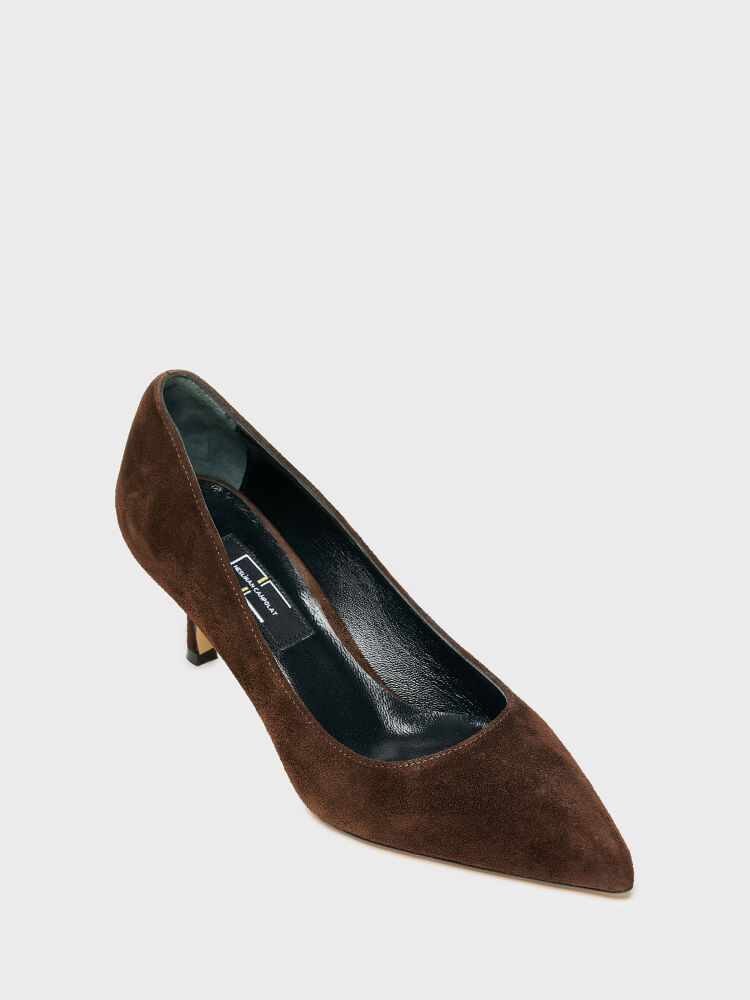 25145 KADIN STİLETTO AYAKKABI KAHVE SÜET - 2