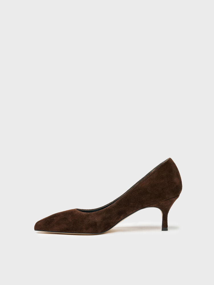 25145 KADIN STİLETTO AYAKKABI KAHVE SÜET - 3