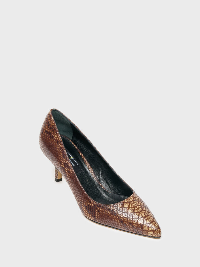 25145 KADIN AYAKKABI KAHVE YILAN - (1)