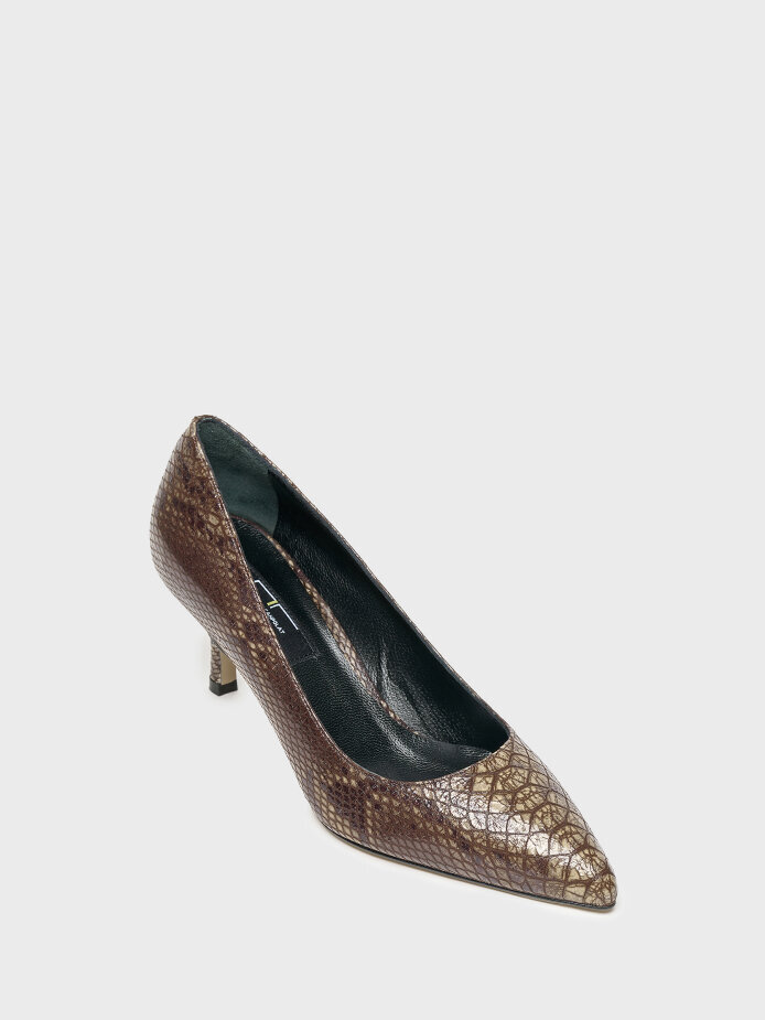 25145 KADIN AYAKKABI KAHVE YILAN - (1)