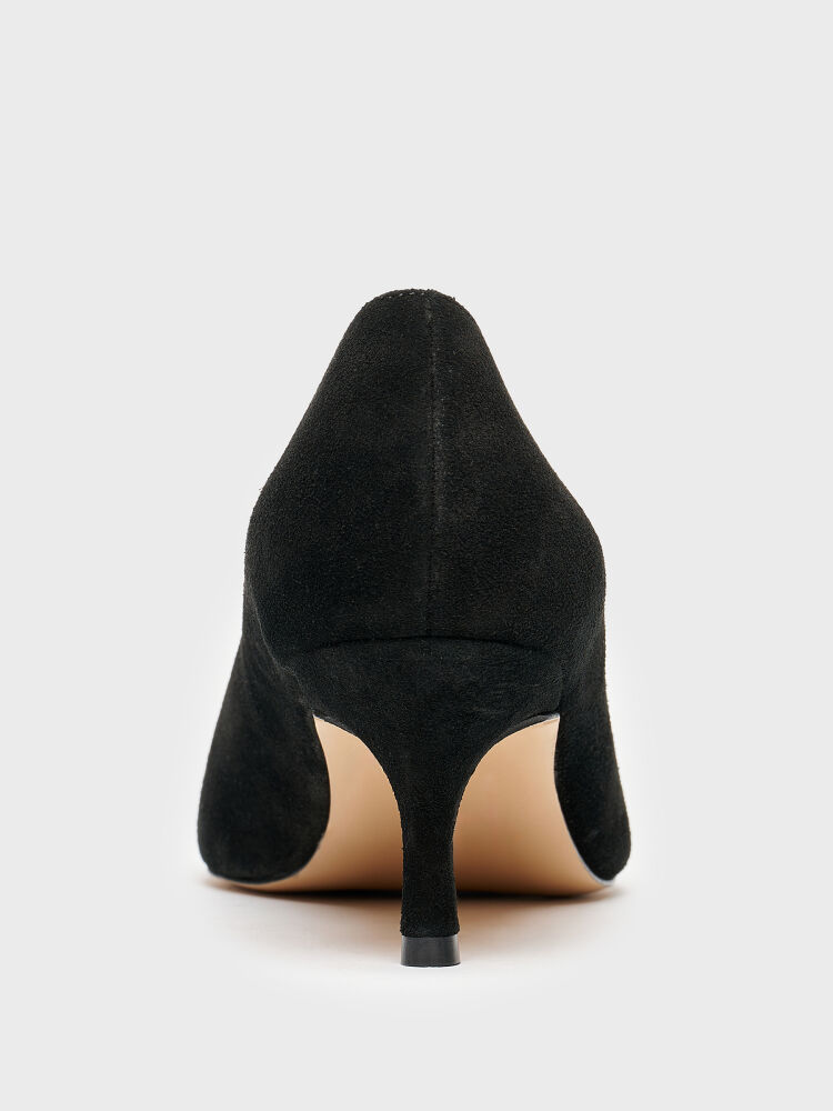 25145 KADIN STİLETTO AYAKKABI SİYAH SÜET - 4