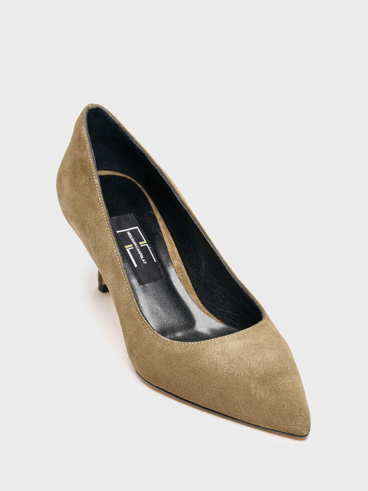 25145 KADIN STİLETTO AYAKKABI YEŞİL SÜET - 2