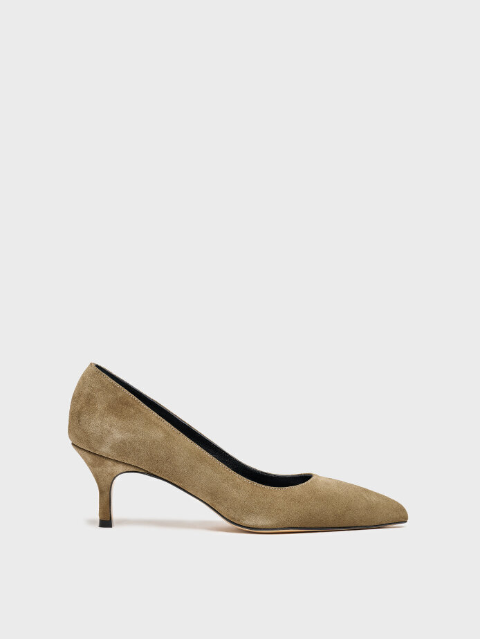 25145 KADIN STİLETTO AYAKKABI YEŞİL SÜET 