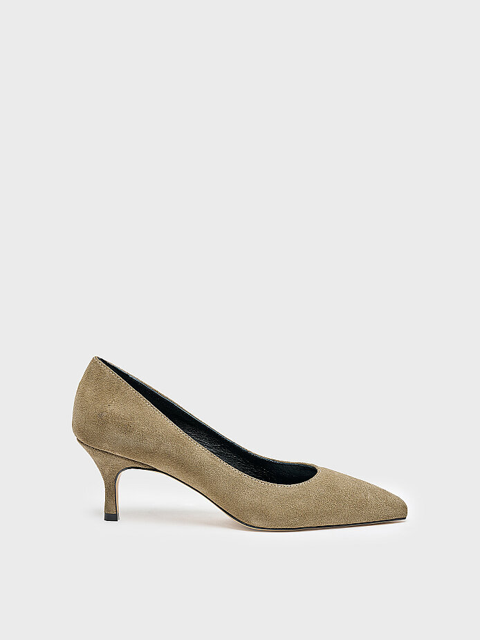 25145 KADIN STİLETTO AYAKKABI YEŞİL SÜET 