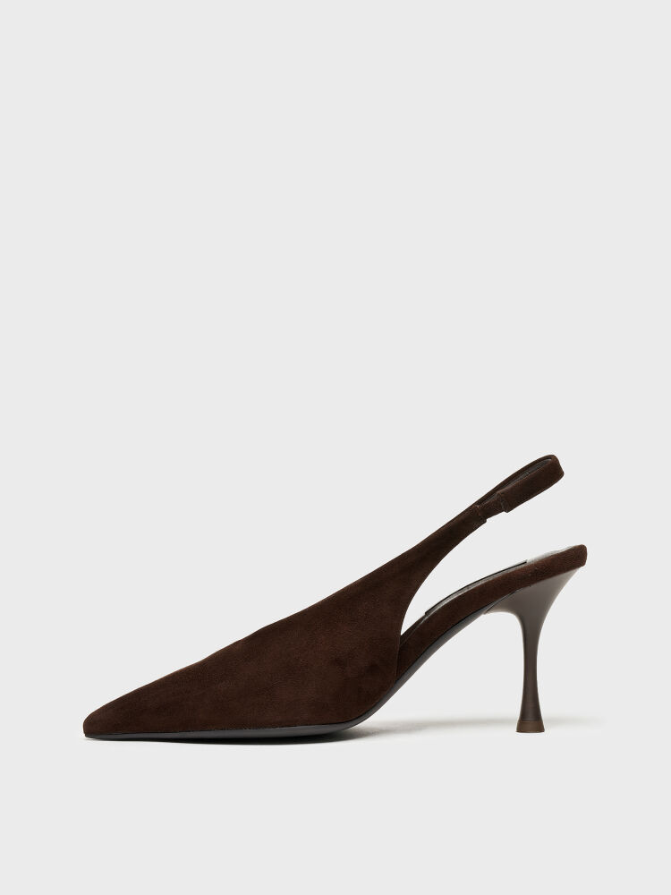 25147 KADIN STİLETTO AYAKKABI KAHVE SÜET - 3