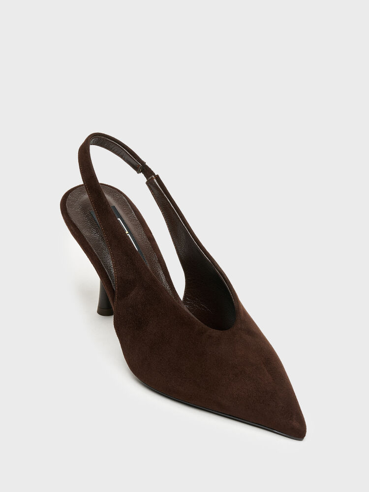 25147 KADIN STİLETTO AYAKKABI KAHVE SÜET - 2