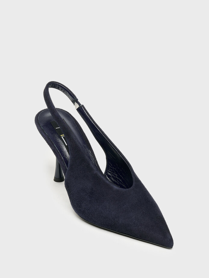 25147 KADIN STİLETTO AYAKKABI LACİVERT SÜET - (1)