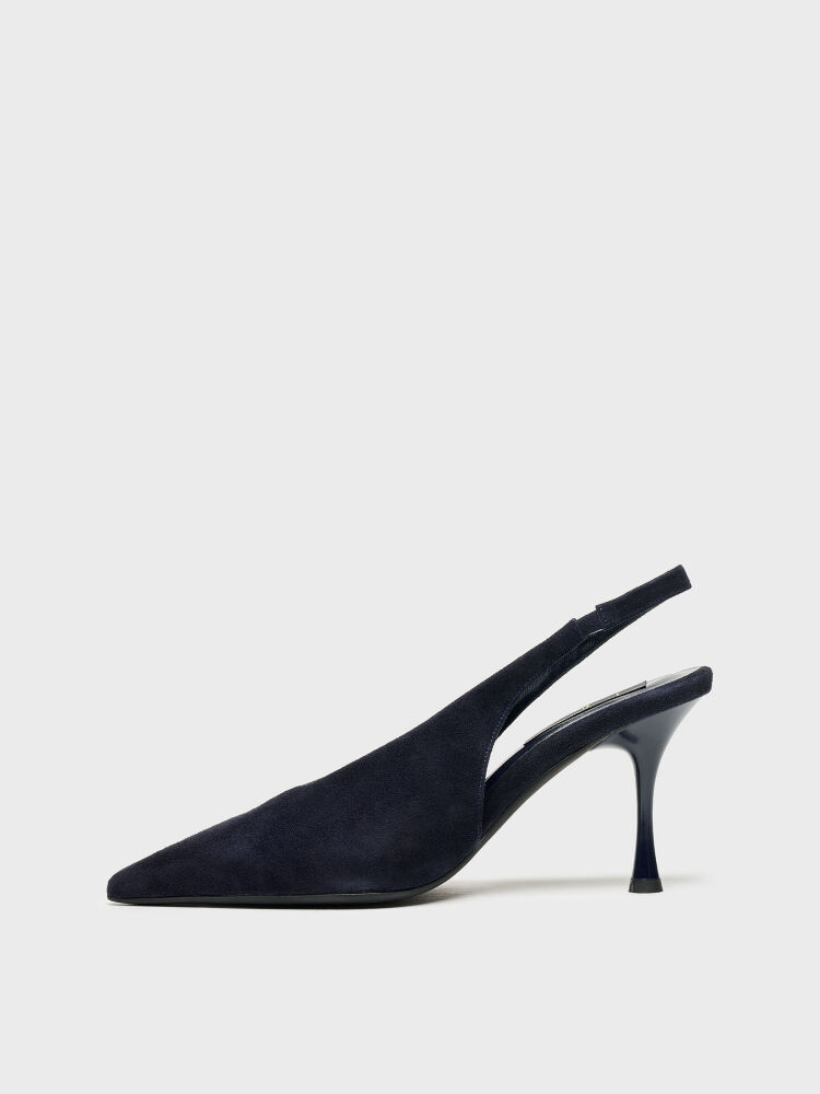 25147 KADIN STİLETTO AYAKKABI LACİVERT SÜET - 3