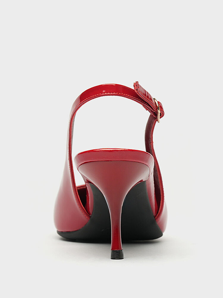 25150 KADIN STİLETTO AYAKKABI KIRMIZI RUGAN - 4