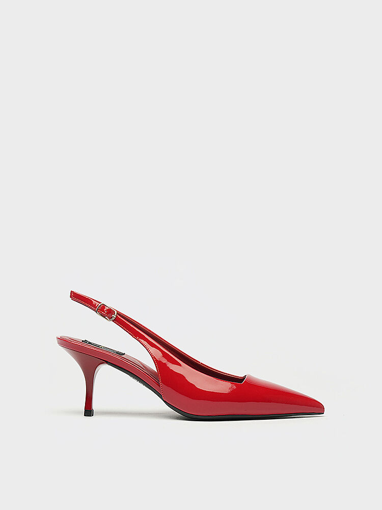 25150 KADIN STİLETTO AYAKKABI KIRMIZI RUGAN - 1