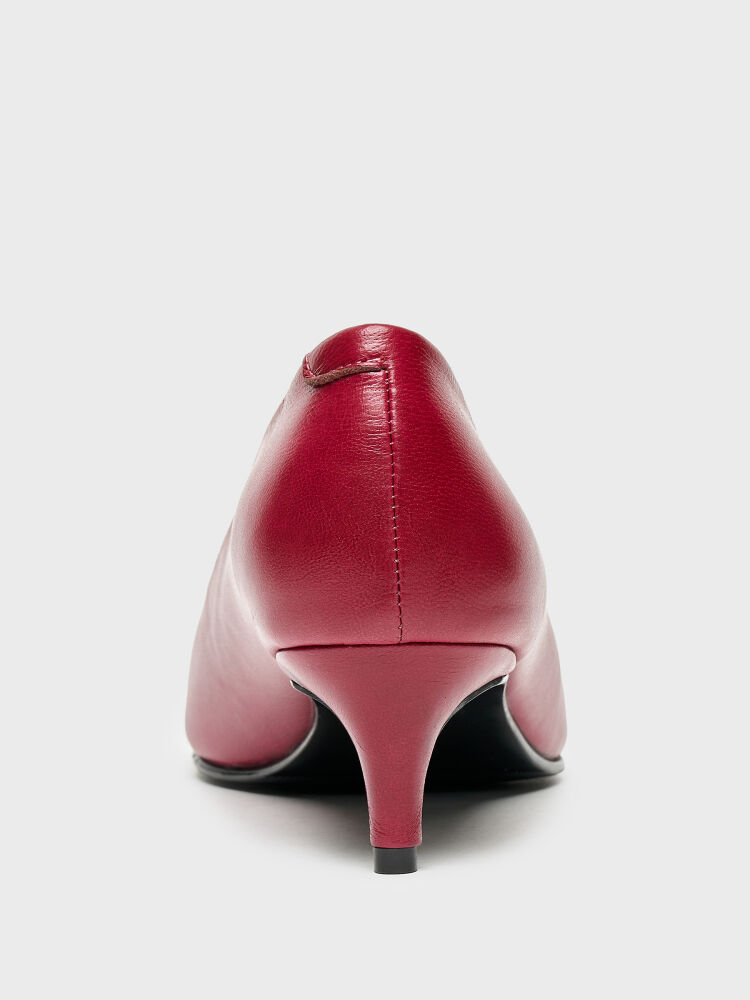 25153 KADIN STİLETTO AYAKKABI BORDO - 4