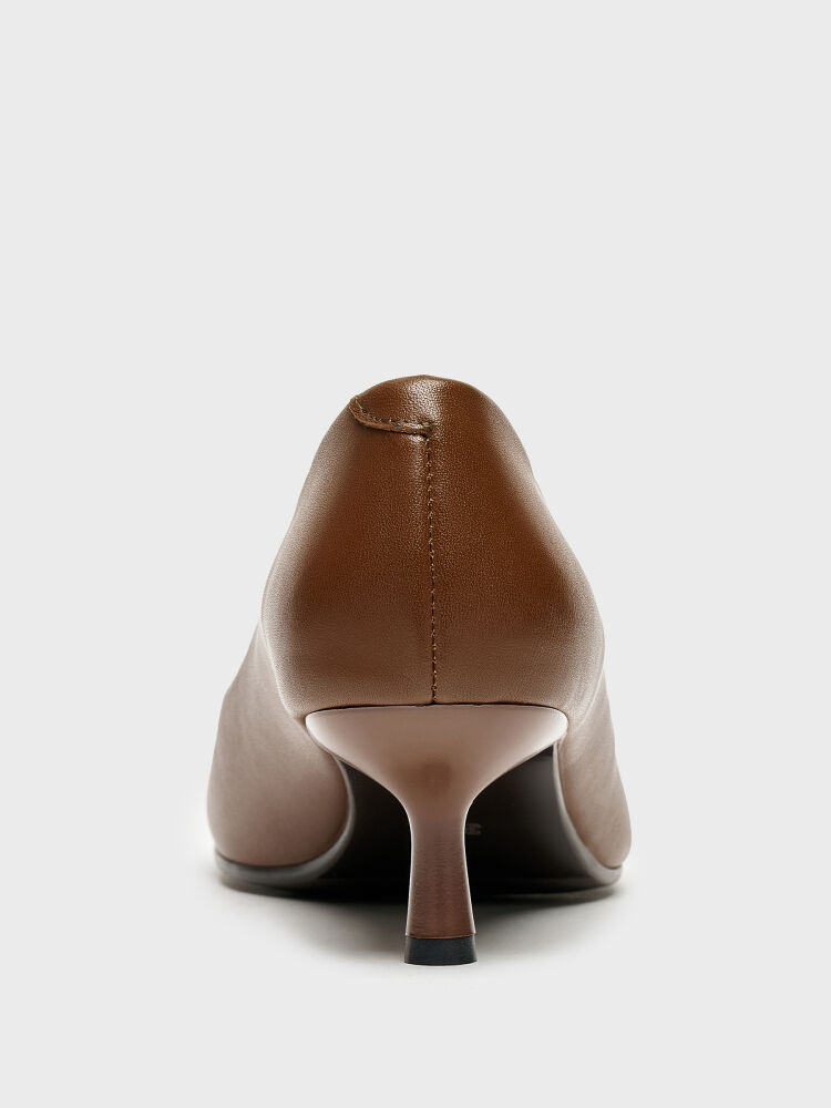 25154 KADIN STİLETTO AYAKKABI KAHVE - 4