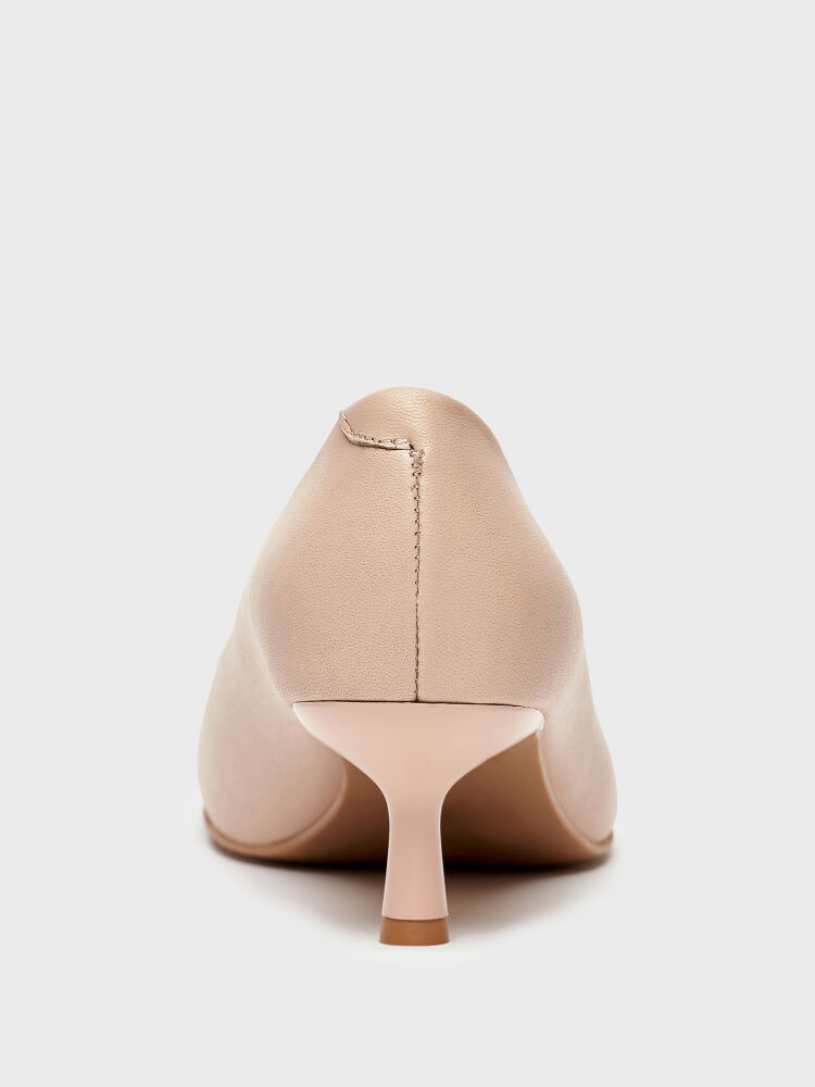 25154 KADIN STİLETTO AYAKKABI PUDRA - 4