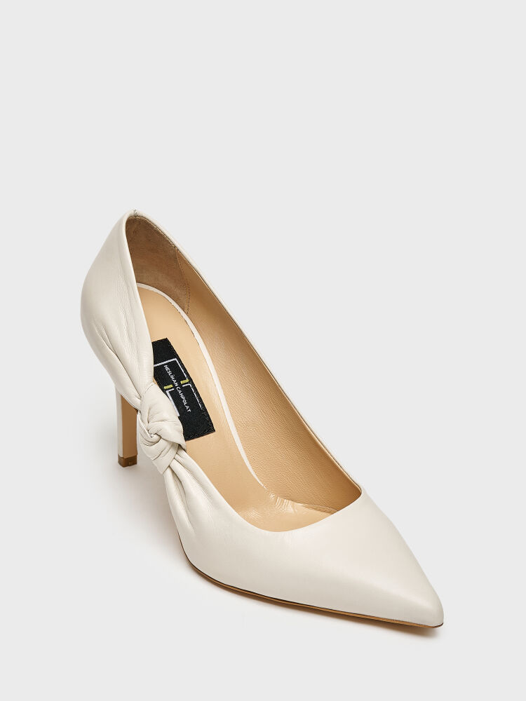 25158 KADIN STİLETTO AYAKKABI KEMİK DERİ - 2