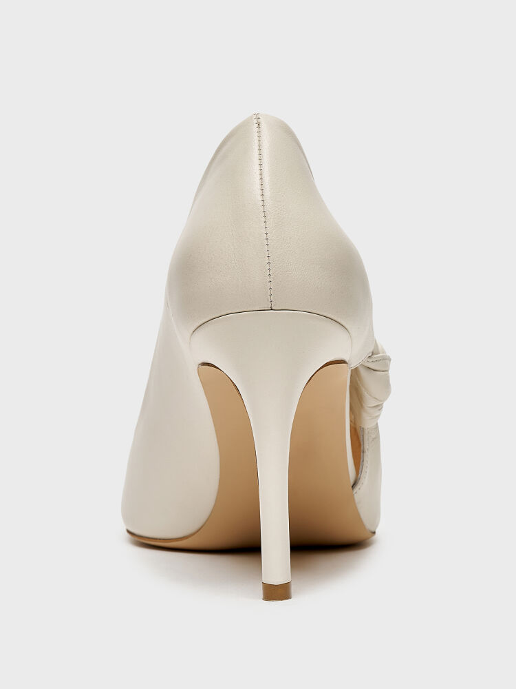 25158 KADIN STİLETTO AYAKKABI KEMİK DERİ - 4