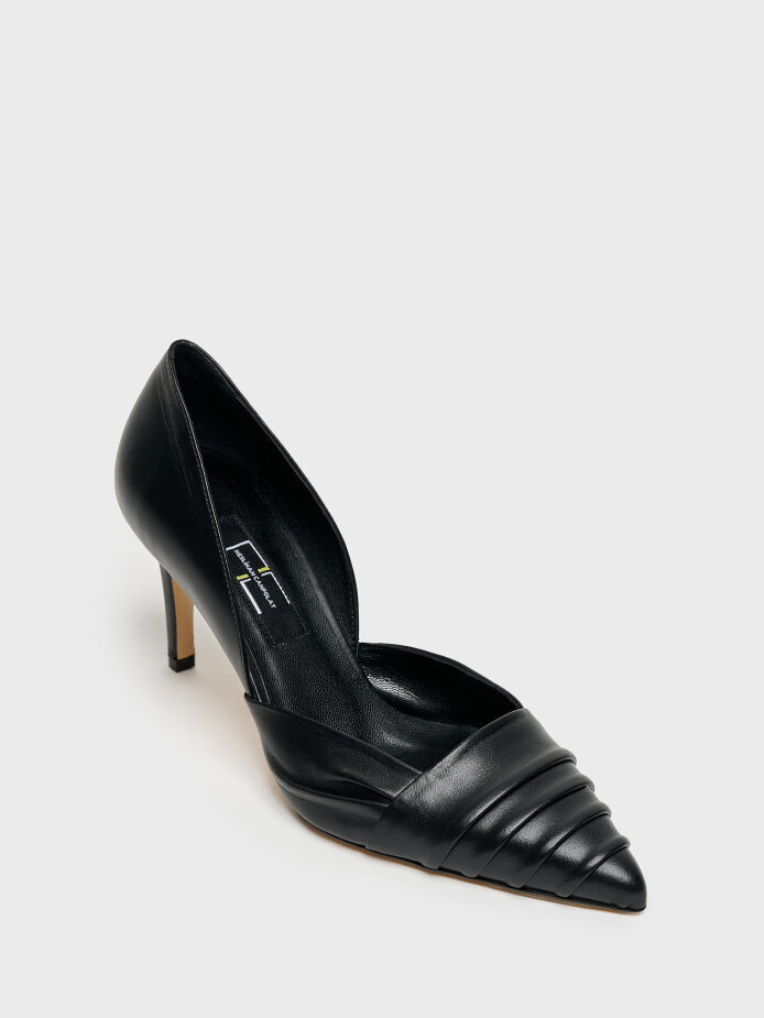 25163 KADIN STİLETTO AYAKKABI SİYAH DERİ - (1)