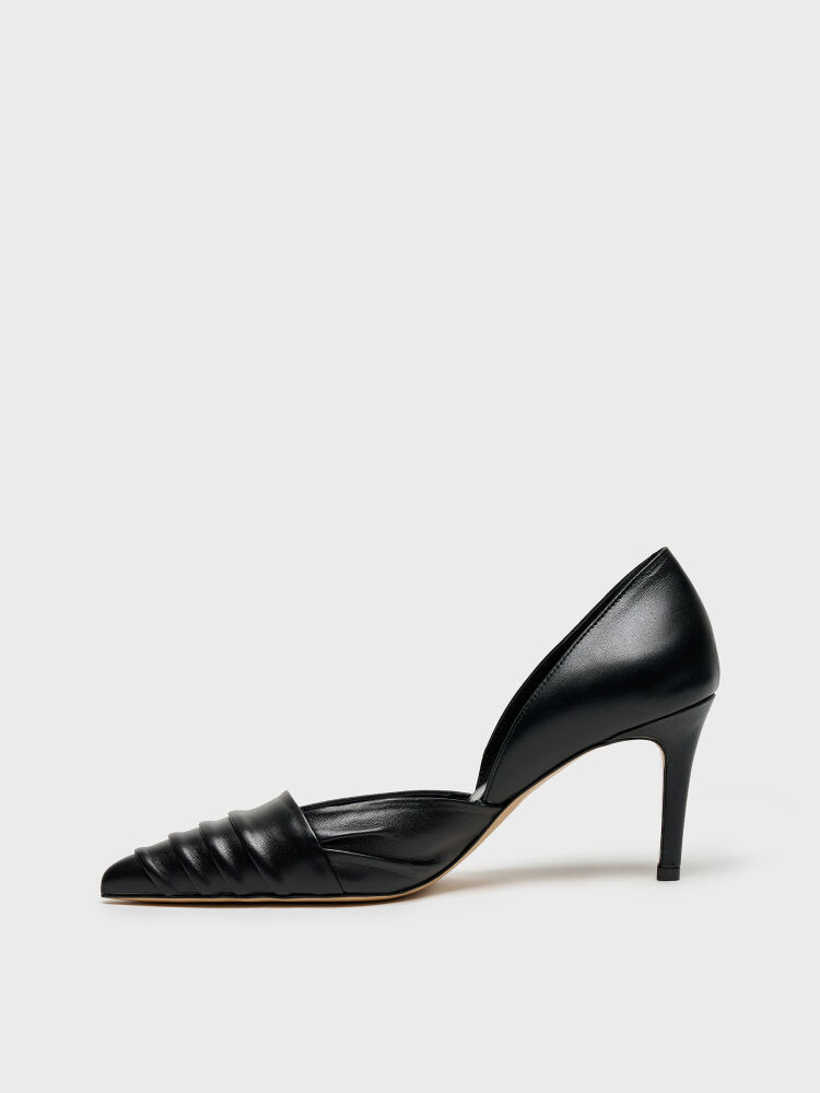 25163 KADIN STİLETTO AYAKKABI SİYAH DERİ - 3