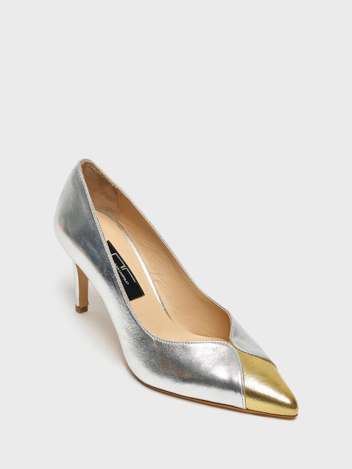 25164 KADIN STİLETTO AYAKKABI GOLD/GÜMÜŞ - (1)