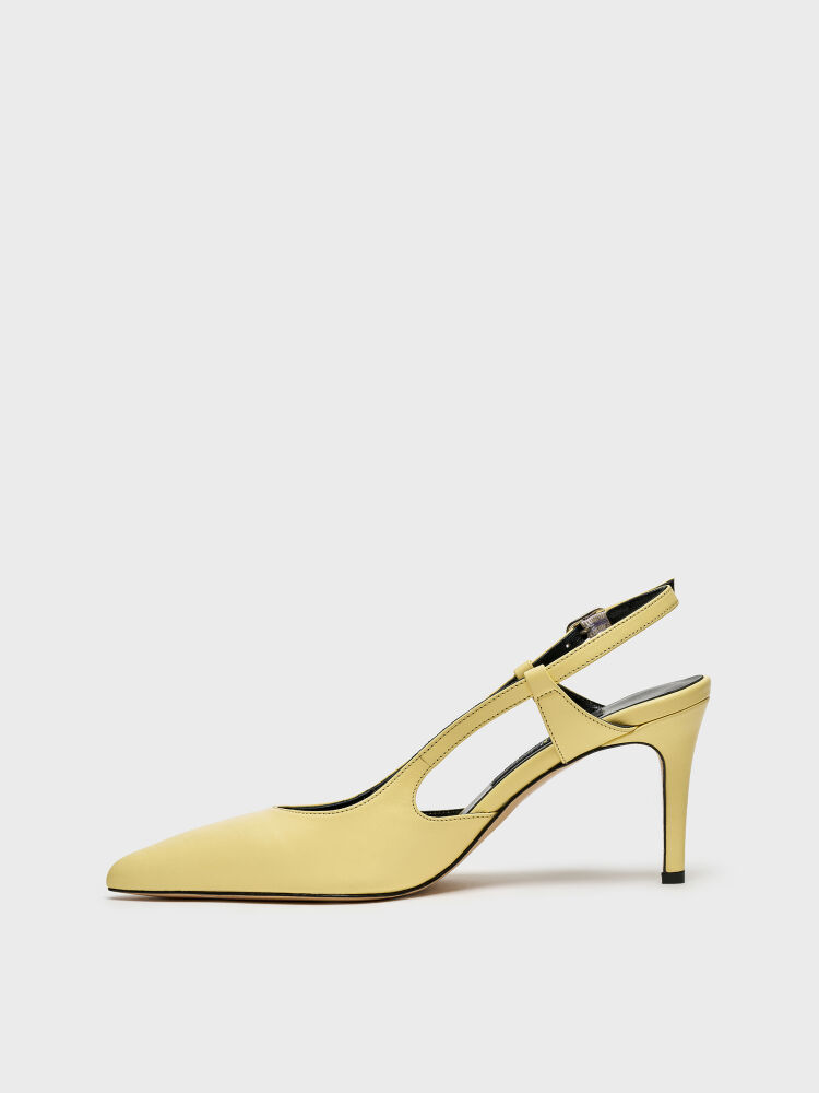 25165 TOPUKLU KADIN AYAKKABI SARI DERİ - 3