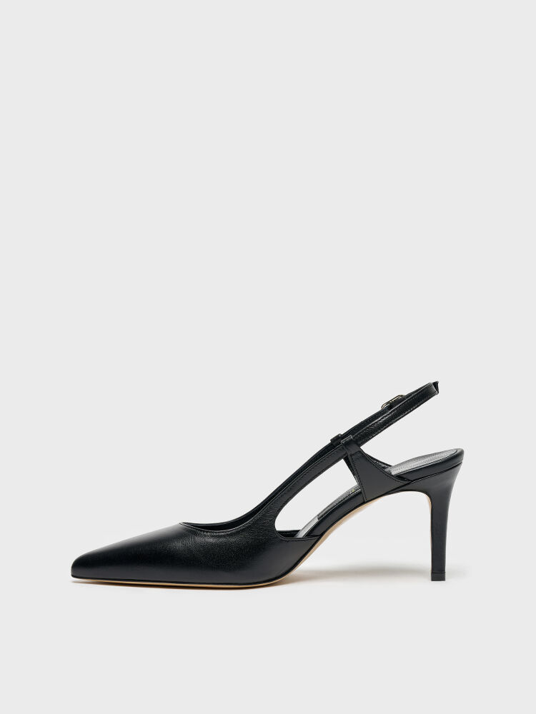 25165 KADIN STİLETTO AYAKKABI SİYAH DERİ - 3